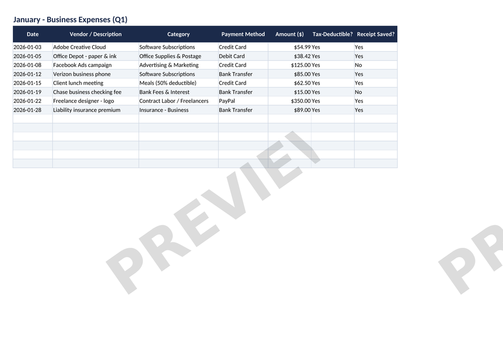 Small Business Expense &amp; Tax Tracker — Complete Bundle